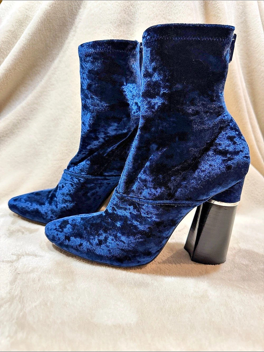 Phillip Lim Blue Velvet Heeled Boots EU 39